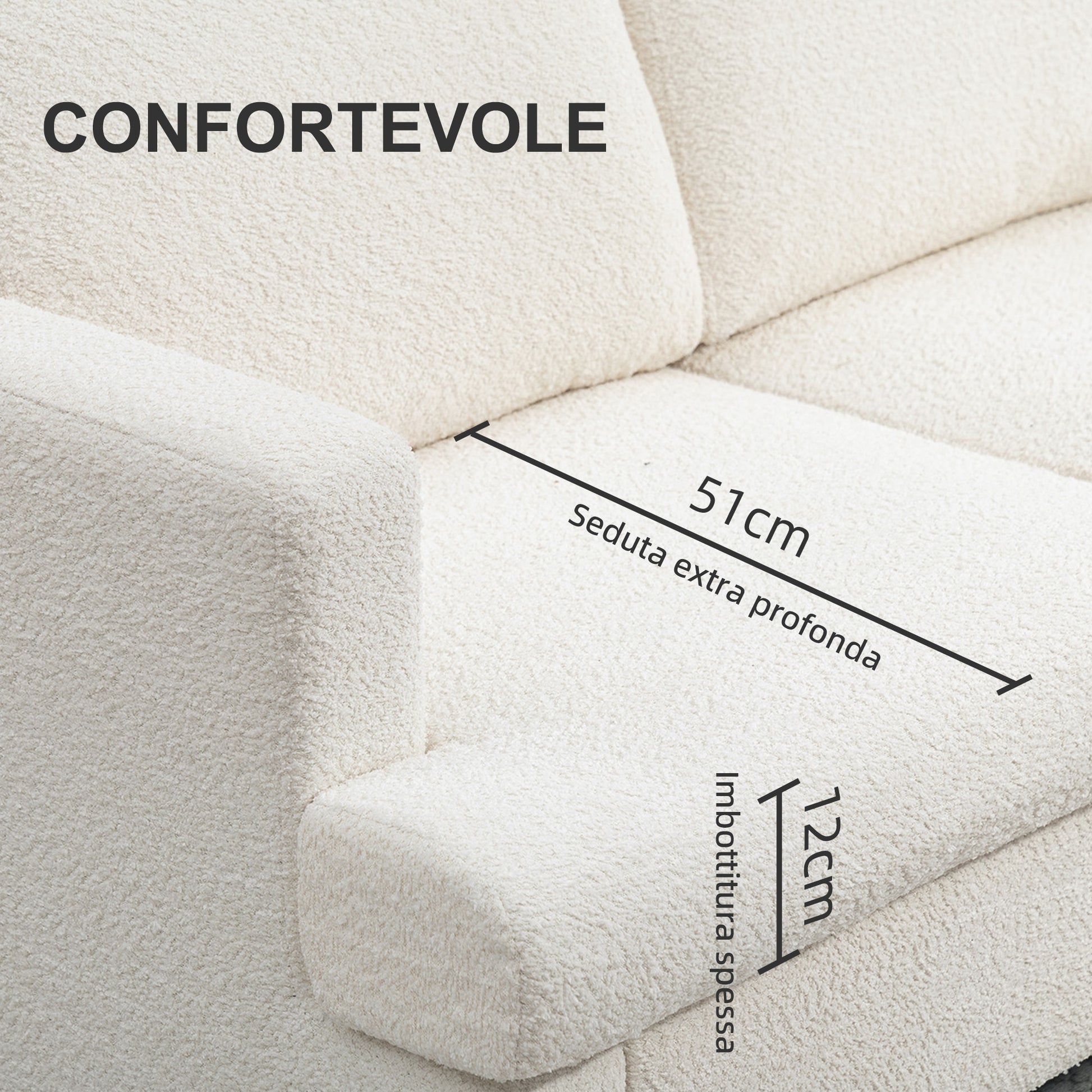 2-Seater Chenille Sofa with Armrests, Modern 2-Seater Sofa with Wooden Legs and Removable Washable Cushions for Living Room, Lounge, Home and Office, 138x70x80 cm, Cream