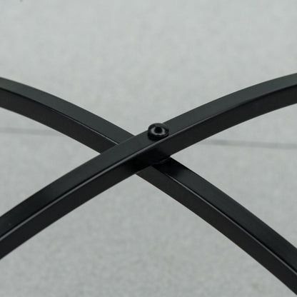 Garden Table Ø60 cm, Weatherproof Metal Patio Table, Outdoor Dining Table, Camping Side Table, Round Patio Table for Garden Terrace Balcony Red+Blue+White