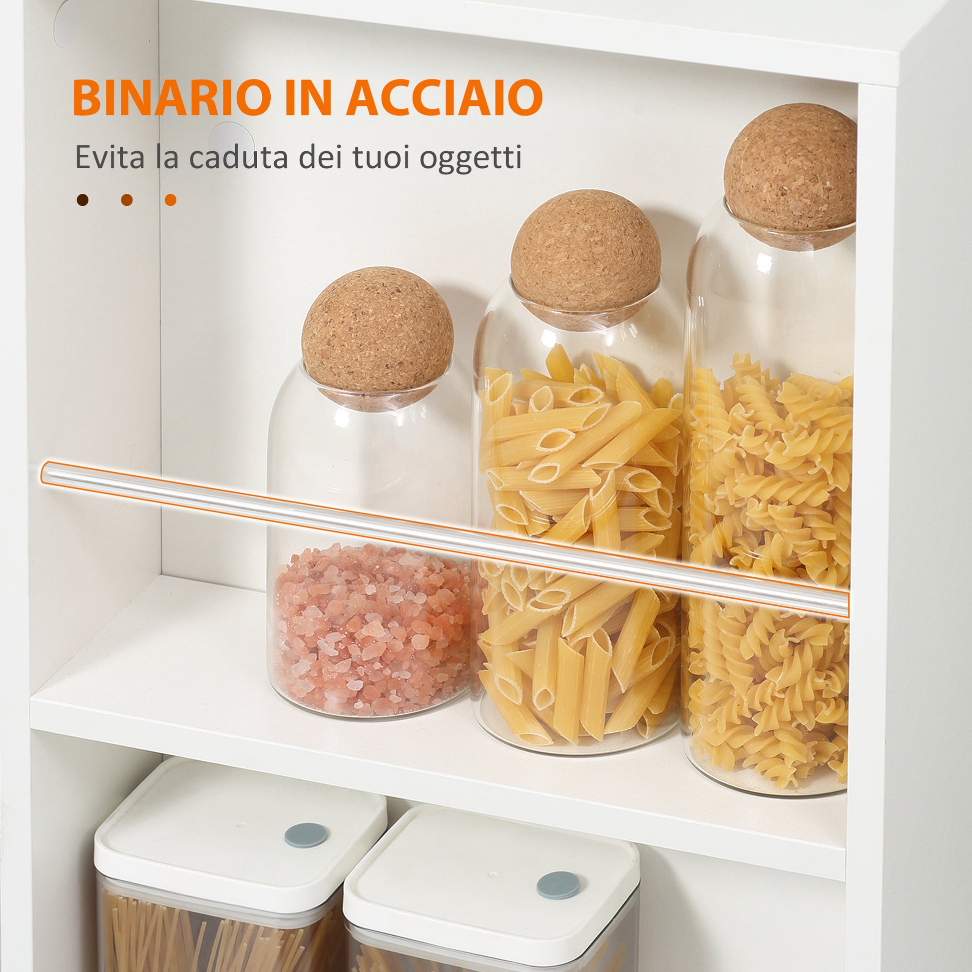 Wooden Kitchen Cart with 2 Open Shelves, Cart with Lockable Wheels, 60x38x77cm, White