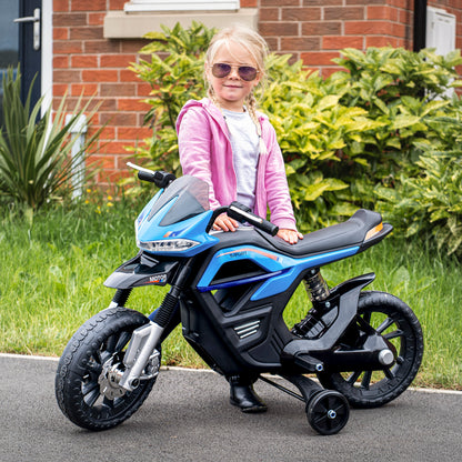 Kids Electric Motorcycle Toy Motorcycle +3 Years 6V Battery with Lights and Music 105x52.3x62.3cm Blue