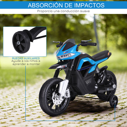 Kids Electric Motorcycle Toy Motorcycle +3 Years 6V Battery with Lights and Music 105x52.3x62.3cm Blue