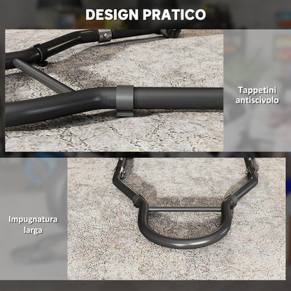 Set of 2 Adjustable Triangle Motorcycle Stands with 390 kg Capacity, Rear and Front Bike Stands in Steel with U and L Forks, Wheels, for Garage and Workshop, Black