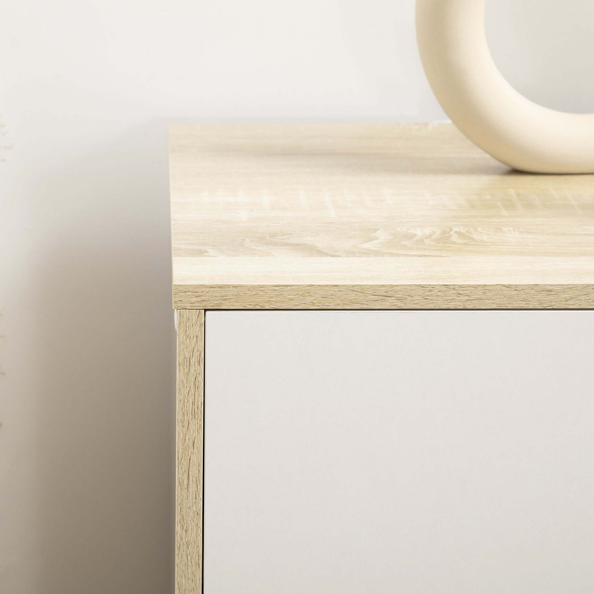6 Drawer Chest of Drawers Bedroom Cabinet Scandinavian Style Storage Unit with Wooden Legs, for Bedroom, Living Room, 120 x 40 x 76 cm, Wood and White