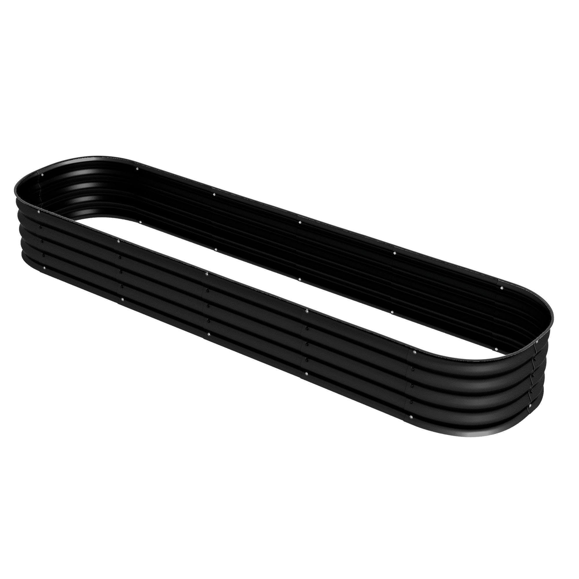 Modular Steel Raised Garden Bed Planter for Vegetables, Plants, Flowers - 240 x 62 x 30cm, Black