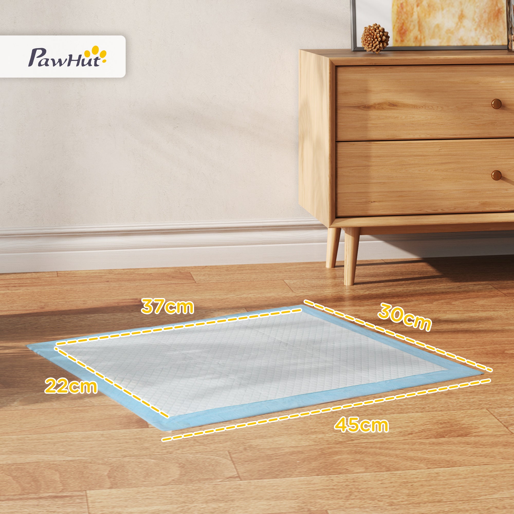Pet Training Pads 100 Count 45x30 cm 6-Layer Design with Quick-Dry Surface Leak-Proof Blue