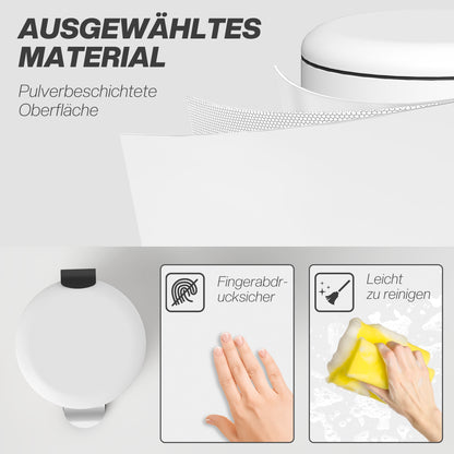 Trash Can 30 L Step Bin with Soft Close Lid and Pedal, Waste Bin incl. Inner Bucket, Trash Collector, for Living Room, Office, Metal, Cream White, 36 x 30 x 63.5 cm