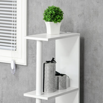 Bathroom Column Cabinet with Doors and Open Shelves Modern Style Bathroom Cabinet 15.2x29.8x118 cm White