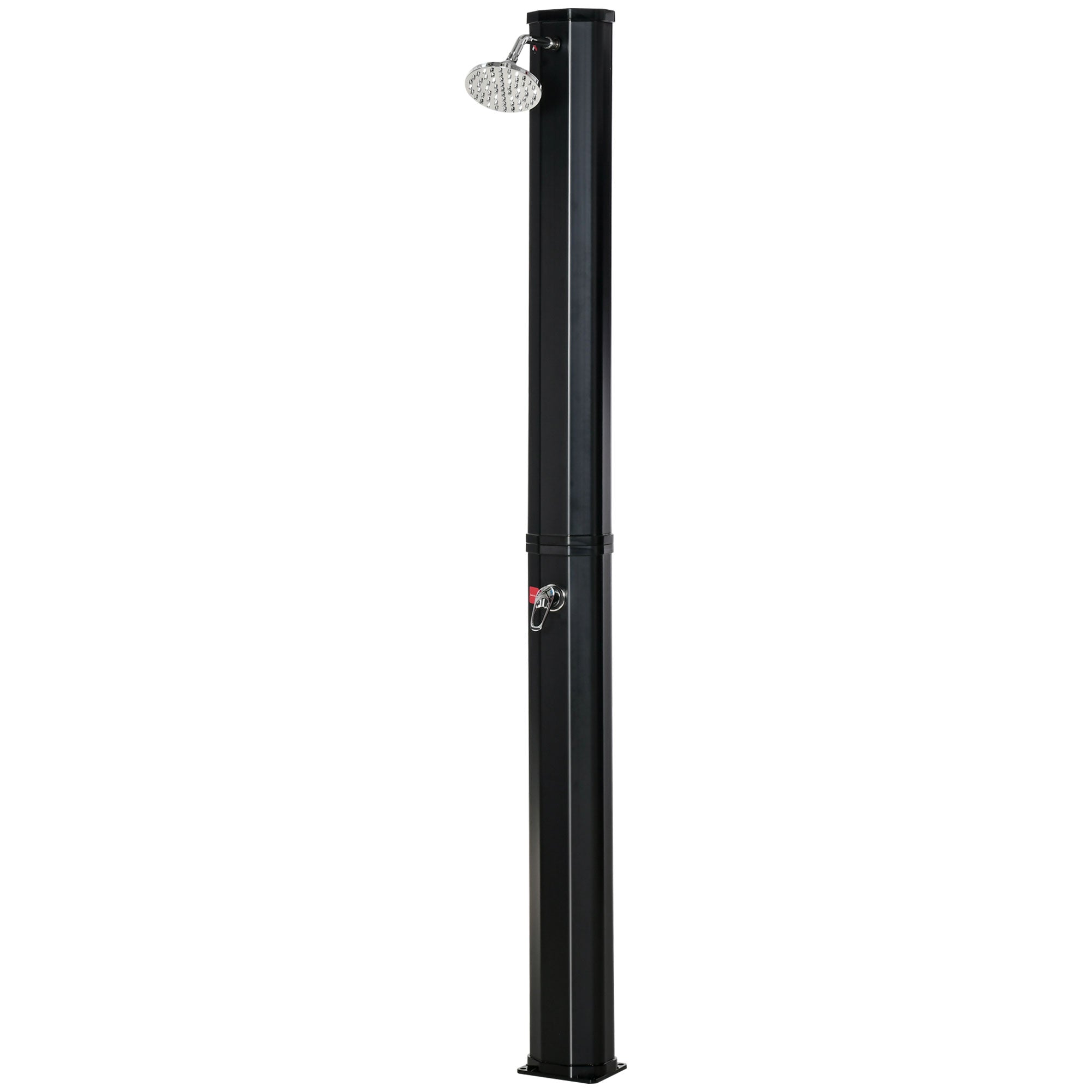 55° Heated Solar Garden Shower for Outdoor Use, 35L Garden Shower with Mixer, for Pool and Camping, Black
