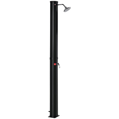 55° Heated Solar Garden Shower for Outdoor Use, 35L Garden Shower with Mixer, for Pool and Camping, Black
