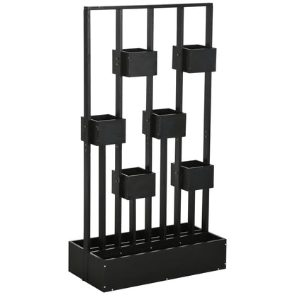 Wall Raised Garden Bed Planter with Trellis, Climbing Frame Flower Pot Planter Box Solid Wood, Garden Trellis 90x45x170cm for Terrace, Balcony, Flower Pot for Climbing Plants, Flowers, Black