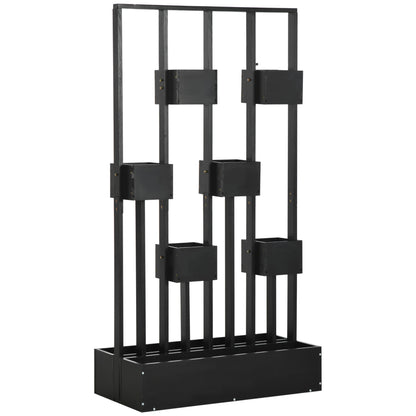 Wall Raised Garden Bed Planter with Trellis, Climbing Frame Flower Pot Planter Box Solid Wood, Garden Trellis 90x45x170cm for Terrace, Balcony, Flower Pot for Climbing Plants, Flowers, Black