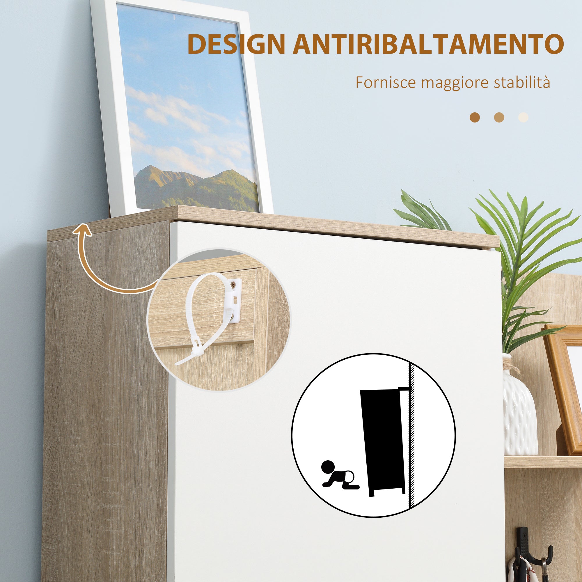 4-in-1 Entryway Coat Rack with Mirror, Hooks, and Adjustable Shelves, Multi-Purpose Entryway Furniture in Wood with Drawer, 145x29x184 cm, Natural Wood and White