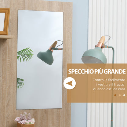 4-in-1 Entryway Coat Rack with Mirror, Hooks, and Adjustable Shelves, Multi-Purpose Entryway Furniture in Wood with Drawer, 145x29x184 cm, Natural Wood and White