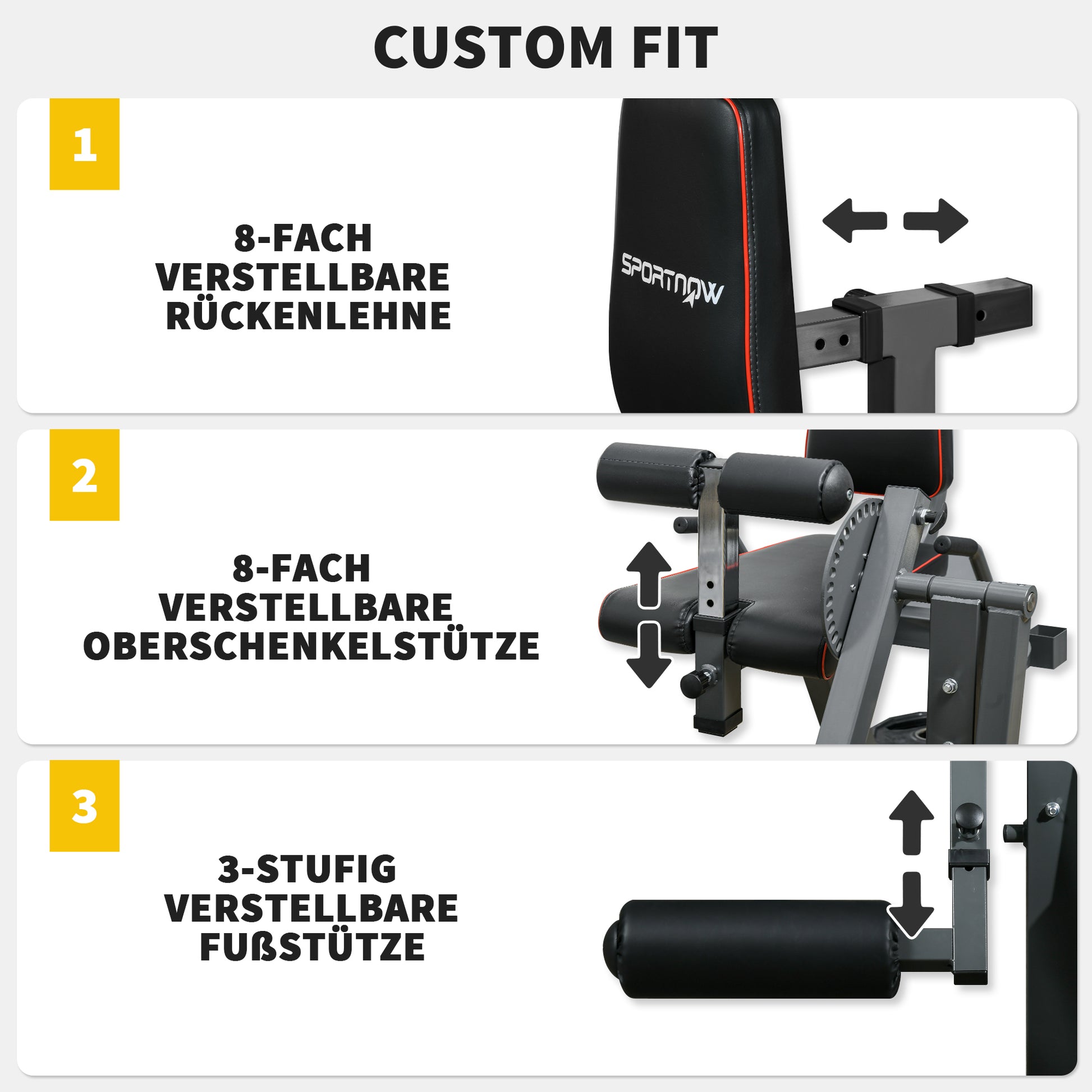 SPORTNOW Leg Extensor, Adjustable Leg Flexor with Plate Loading, Leg Trainer Home Trainer for Leg and Thigh Training, Fitness Equipment for Home Gym
