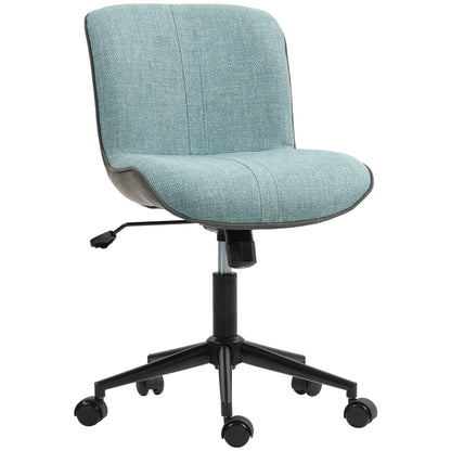 Office Chair Swivel Desk Chair, Ergonomic Armless Chair, Adjustable Height and Tilt, 120 kg Capacity, Green