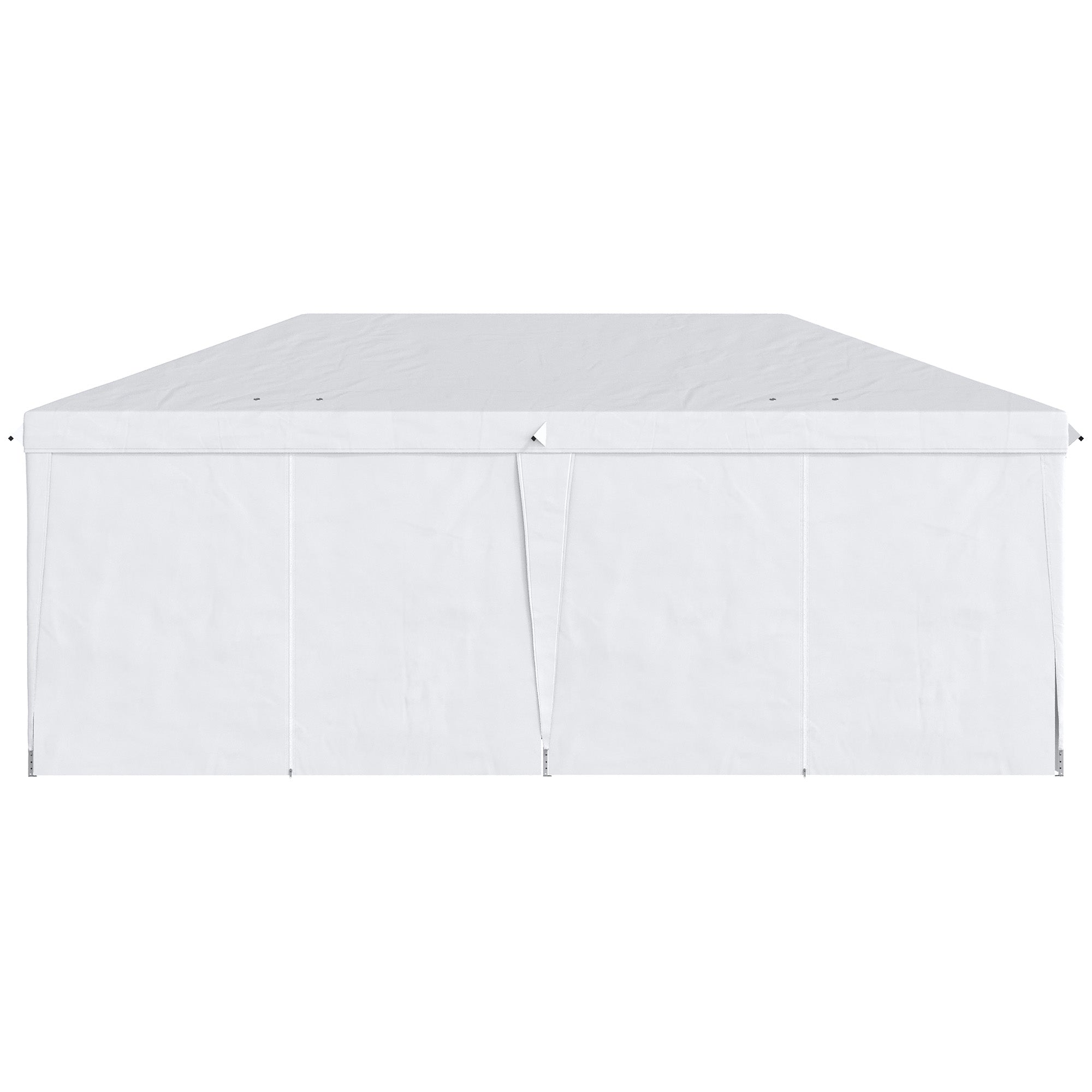 Foldable Canopy 6x3x2.7m Garden Gazebo Foldable with 4 Panels 4 Windows 2 Zippered Doors 1 UV-Resistant Waterproof Bag for Outdoor Patio Beach White
