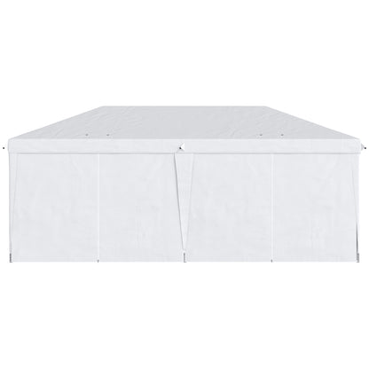 Foldable Canopy 6x3x2.7m Garden Gazebo Foldable with 4 Panels 4 Windows 2 Zippered Doors 1 UV-Resistant Waterproof Bag for Outdoor Patio Beach White