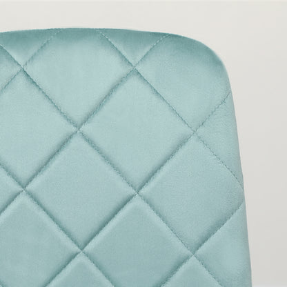 Set of 4 dining chairs, padded kitchen chairs with high backrest, steel legs and velvet effect fabric, for living room, bedroom, kitchen, green