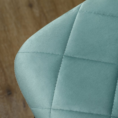 Set of 4 dining chairs, padded kitchen chairs with high backrest, steel legs and velvet effect fabric, for living room, bedroom, kitchen, green