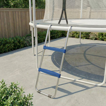 SPORTNOW 2-Step Trampoline Ladder — Wide Anti-Slip Steps, Universal Hook, Galvanized Steel U-Base, 330 lb Capacity, Blue