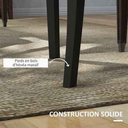 Set of 2 Dining Chairs Kitchen Chair Comfortable Wooden Legs Lin 47 x 61 x 101 cm dark gray