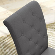 Set of 2 Dining Chairs Kitchen Chair Comfortable Wooden Legs Lin 47 x 61 x 101 cm dark gray