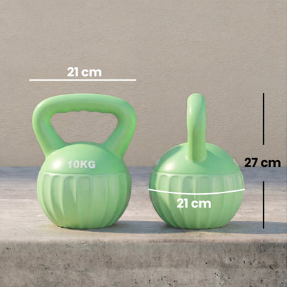 SPORTNOW Kettlebell 10 kg (22 lb) Sand-Filled Weight for Home Strength Training — Green