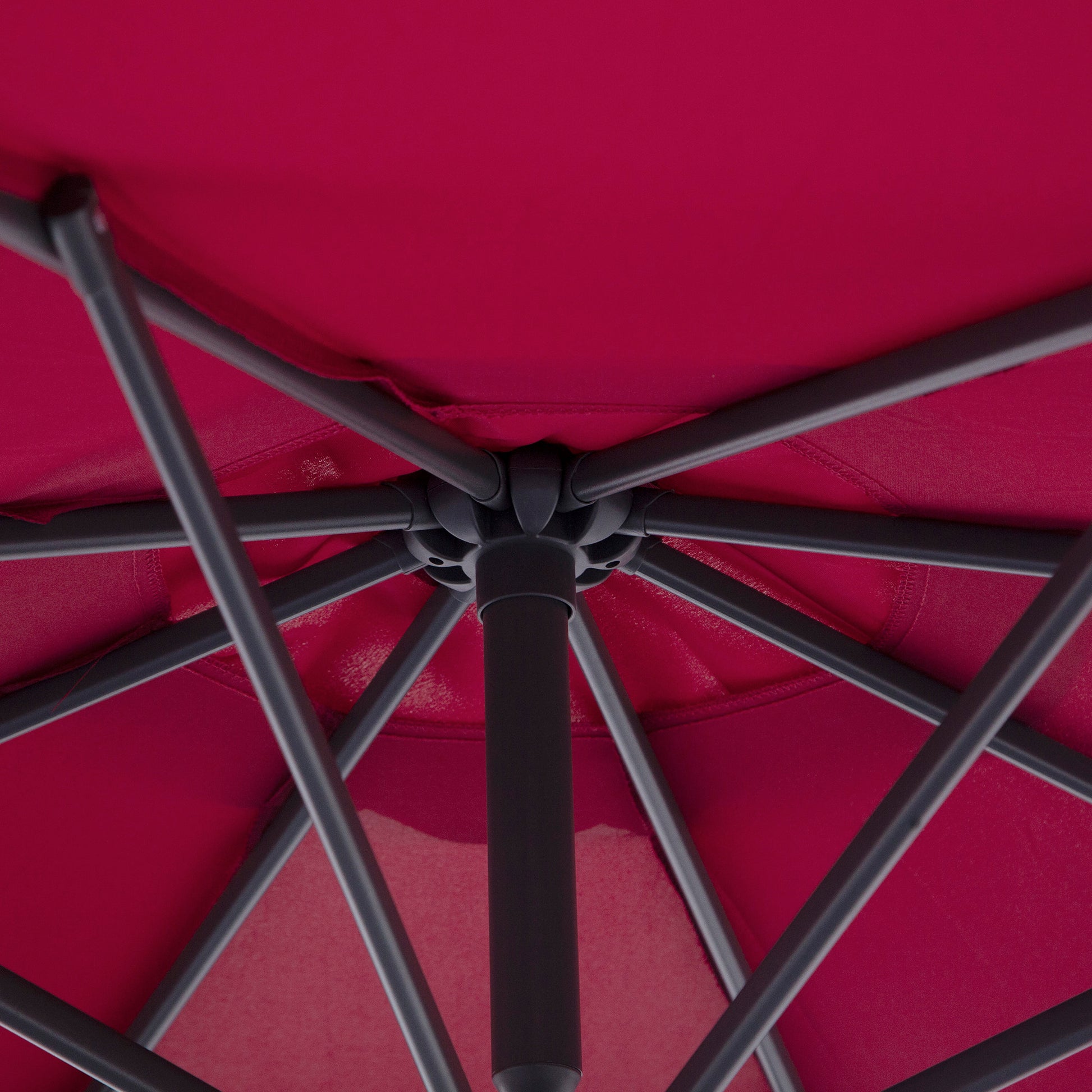Offset Octagonal Crank Parasol with Steel Base Diameter 3m Red
