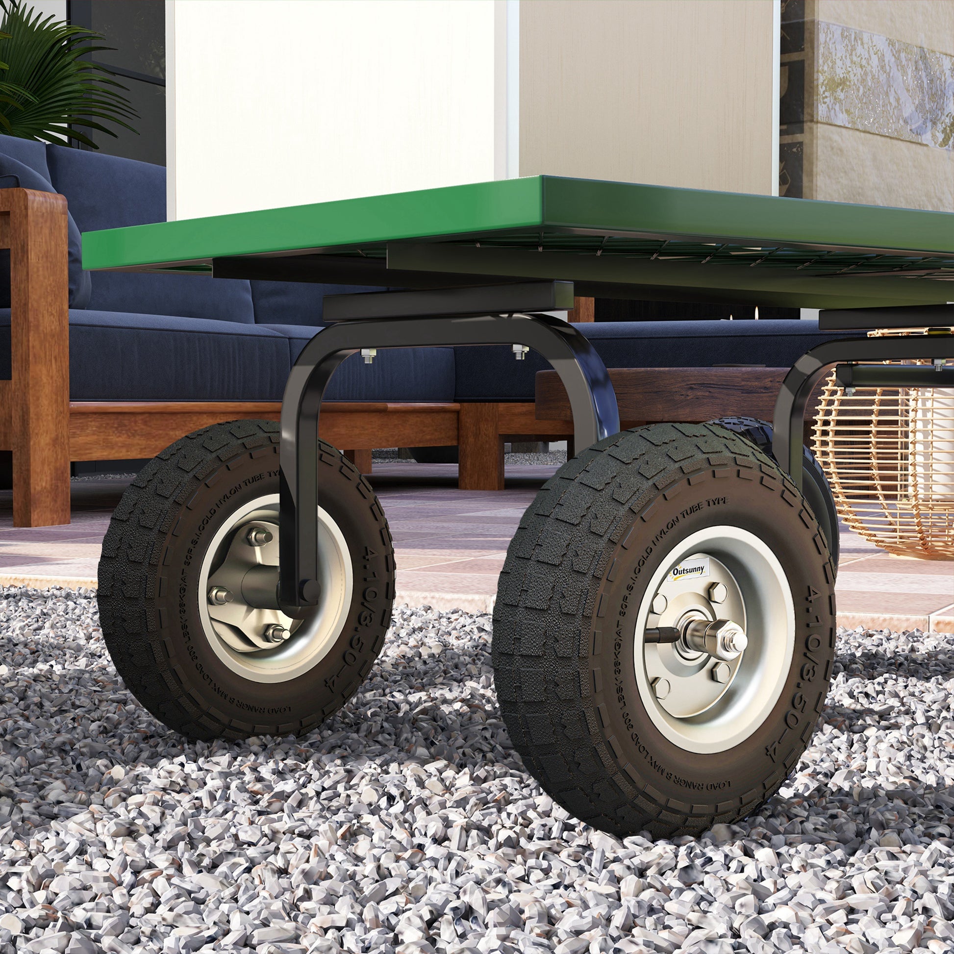 Set of 2 Replacement Rubber Wheels 255 mm with 16mm Bore for Garden Cart, Wheelbarrow, and Hand Truck