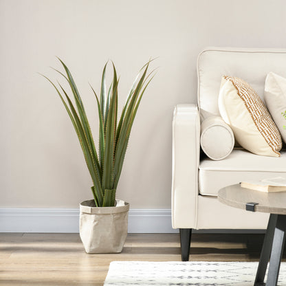Artificial Agave Plant in Pot, Height 90 cm, 16 Leaves, Indoor Outdoor, Realistic