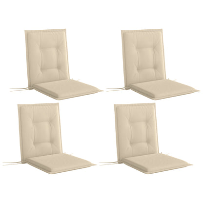 Set of 4 Seat Cushions 108 x 50 x 5 cm Chair Cushions with Straps, Outdoor Indoor Seat Pad, Seat Cushion, Bench Cushion for Garden Furniture, Dining Chair, Beige