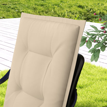 Set of 4 Seat Cushions 108 x 50 x 5 cm Chair Cushions with Straps, Outdoor Indoor Seat Pad, Seat Cushion, Bench Cushion for Garden Furniture, Dining Chair, Beige