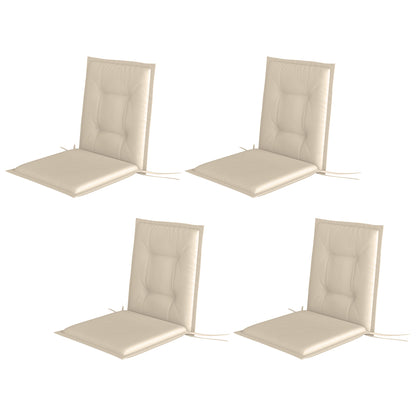 Set of 4 Seat Cushions 108 x 50 x 5 cm Chair Cushions with Straps, Outdoor Indoor Seat Pad, Seat Cushion, Bench Cushion for Garden Furniture, Dining Chair, Beige