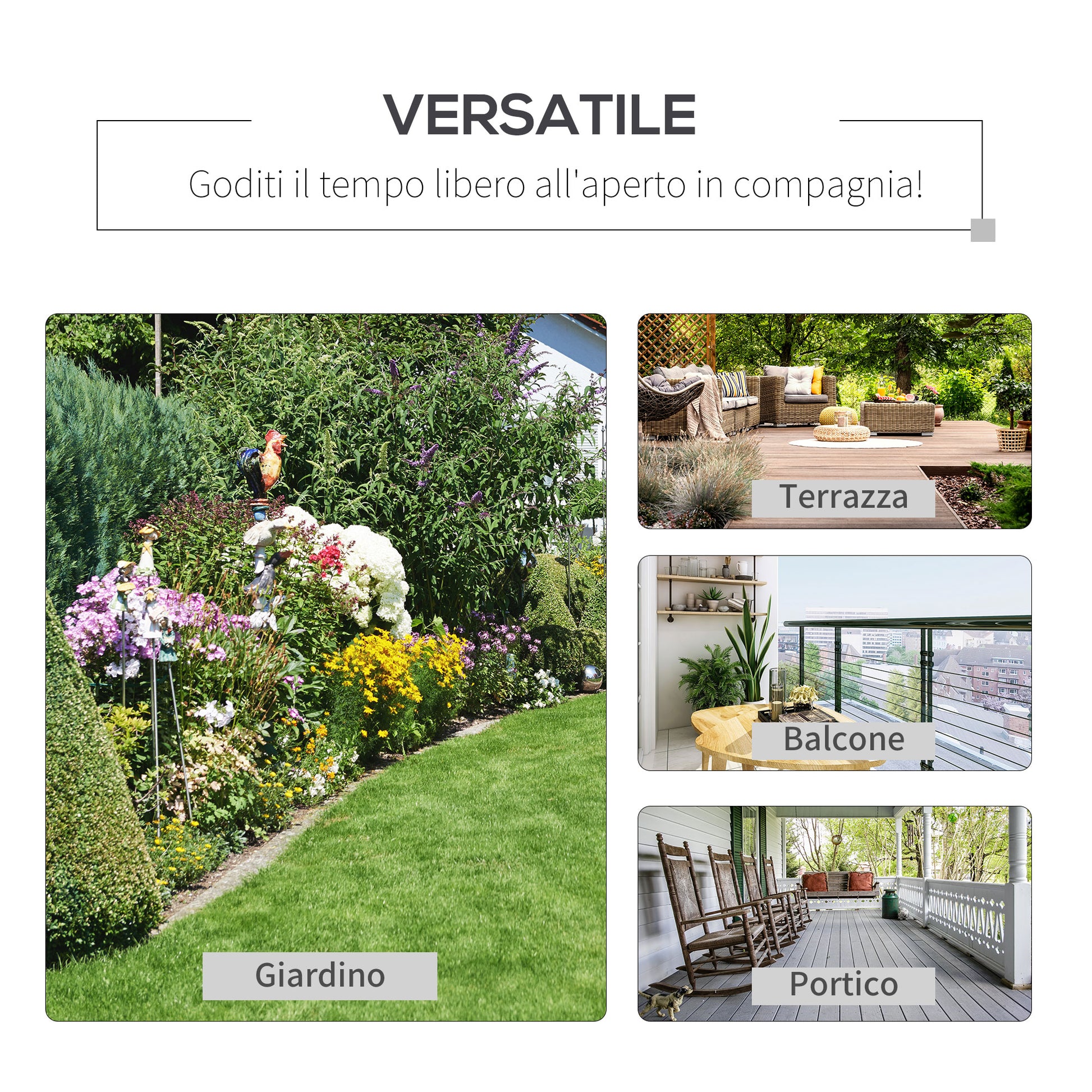 Double Garden Rocking Bench for 2 People with Padded Seat and Back Cushions, 122x70x87cm, Khaki
