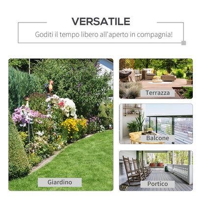 Double Garden Rocking Bench for 2 People with Padded Seat and Back Cushions, 122x70x87cm, Khaki