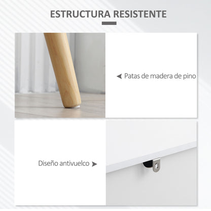 Kitchen Sideboard Buffet Cabinet with 2 Doors 1 Drawer Storage Cabinet for Living Room Office Bedroom Modern Style 98x39x81.5 cm White