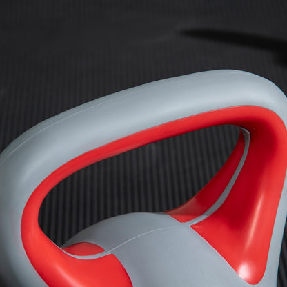 SPORTNOW 14 kg Kettlebell Russian Weight PU Coating and Sand Filling Wide Handle for Home Gym Bodybuilding Workout 26x18x32 cm Red and Grey