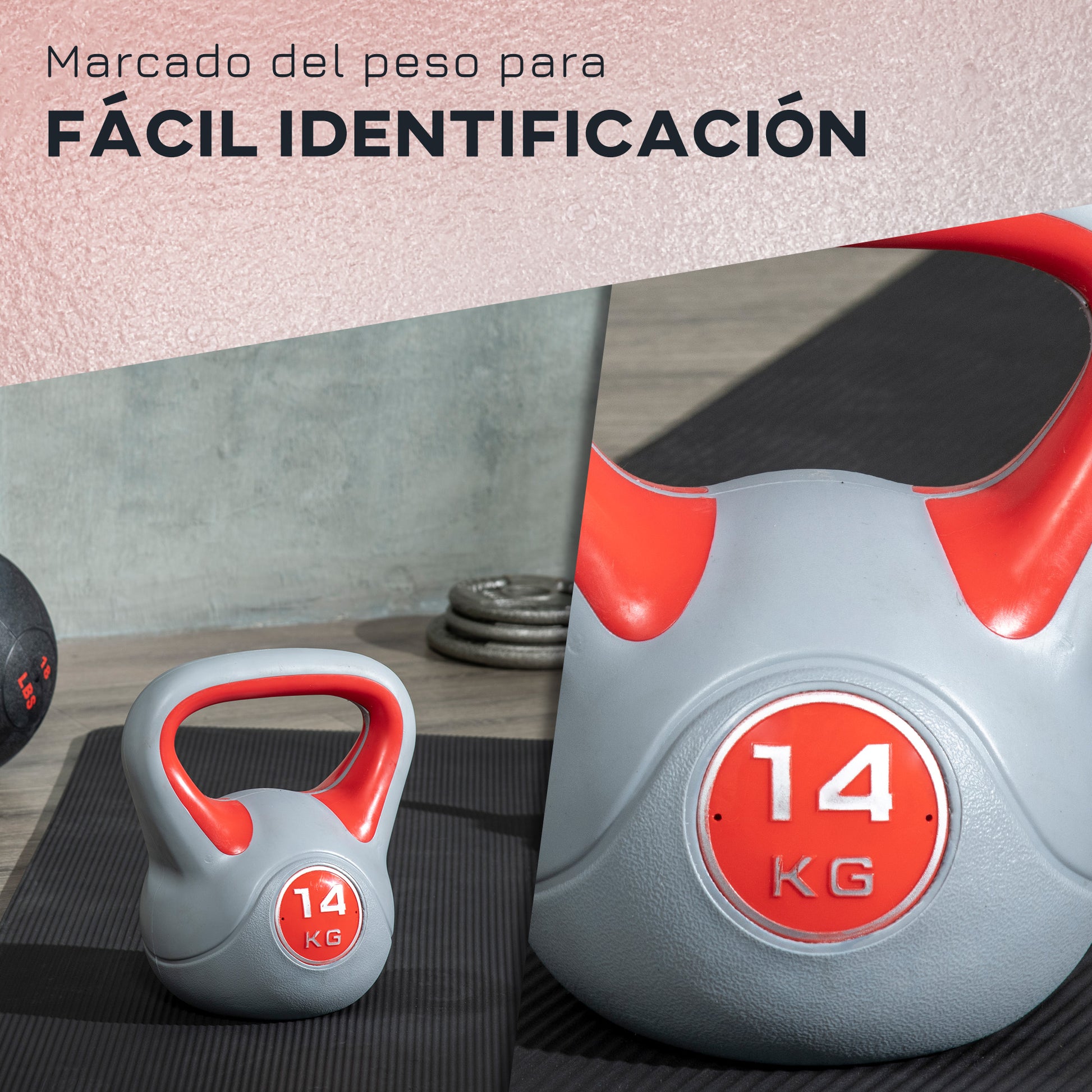 SPORTNOW 14 kg Kettlebell Russian Weight PU Coating and Sand Filling Wide Handle for Home Gym Bodybuilding Workout 26x18x32 cm Red and Grey