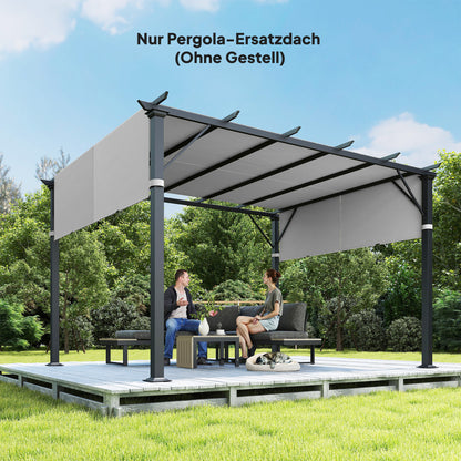 Replacement Pergola Canopy 16 x 4 ft (488 x 122 cm) with UV Protection – Sun Sail for Patio Roof, Replacement Cover for 10 x 10 ft Pavilion, Light Gray