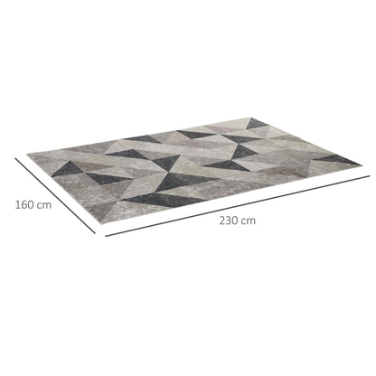 Modern Velvet Diamond Geometric Living Room Rug 230x160 cm Non-Slip Base for Bedroom Office Study Multicolor