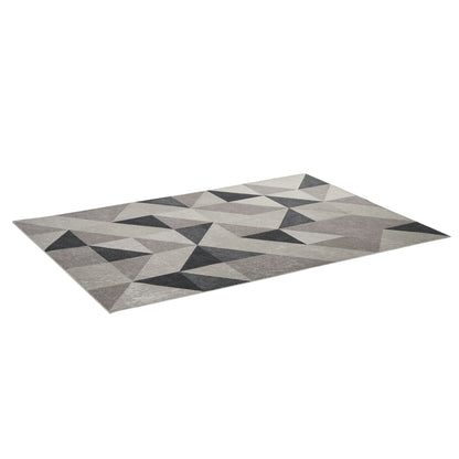 Modern Velvet Diamond Geometric Living Room Rug 230x160 cm Non-Slip Base for Bedroom Office Study Multicolor