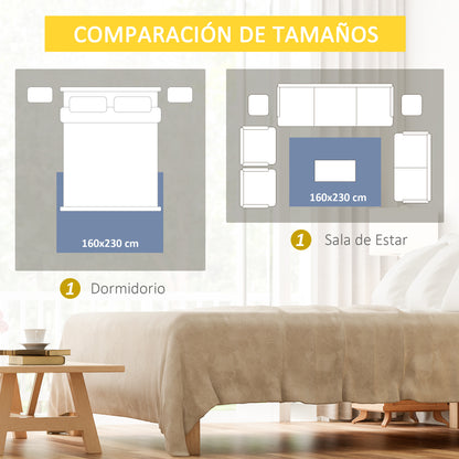 Modern Velvet Diamond Geometric Living Room Rug 230x160 cm Non-Slip Base for Bedroom Office Study Multicolor