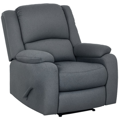 Manual Recliner TV Chair with Reclining Function, Linen Look, TV Chair with Side Handle, Footrest, Load Capacity up to 150 kg, for Living Room, Dark Gray