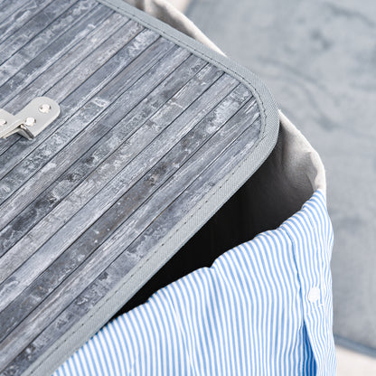 Narrow Laundry Basket with Lid 72L Laundry Collector with Handle, Removable Laundry Bag, Laundry Box for Laundry Room Bedroom Bathroom, Gray