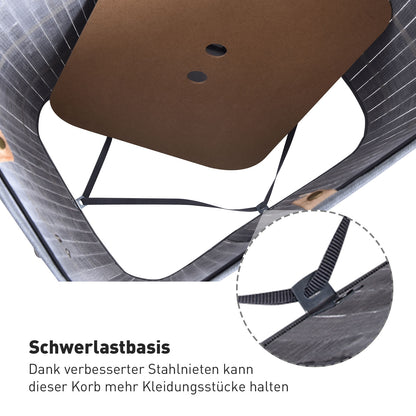 Narrow Laundry Basket with Lid 72L Laundry Collector with Handle, Removable Laundry Bag, Laundry Box for Laundry Room Bedroom Bathroom, Gray