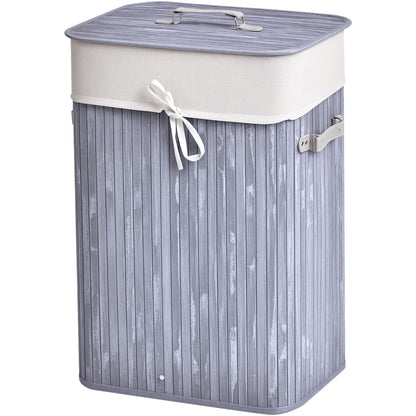 Narrow Laundry Basket with Lid 72L Laundry Collector with Handle, Removable Laundry Bag, Laundry Box for Laundry Room Bedroom Bathroom, Gray