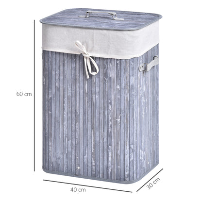 Narrow Laundry Basket with Lid 72L Laundry Collector with Handle, Removable Laundry Bag, Laundry Box for Laundry Room Bedroom Bathroom, Gray