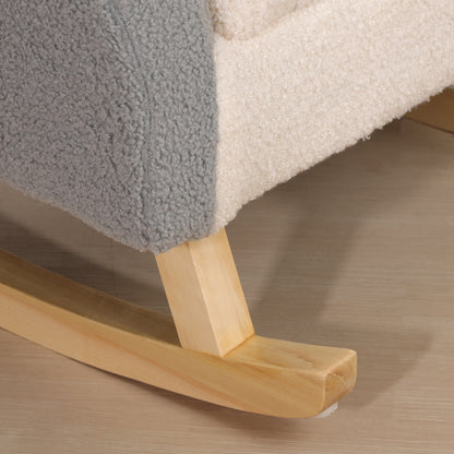 Kids Sofa Rocking Chair for Toddlers Children's Armchair Kid's Couch for Kids 1.5-3 Years Baby Seat for Children's Room Playroom Lambskin Imitation Eucalyptus Wood Gray