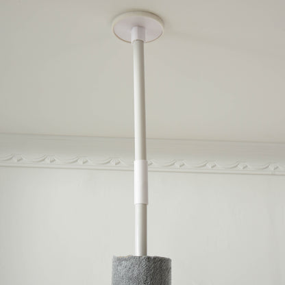 Cat Scratching Tree Scratcher to Fix to Ceiling Height 217 cm with Platforms Cave Sisal Posts Hanging Balls Light Gray