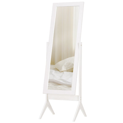Full Length Mirror Makeup Mirror Easy to Clean MDF White 47cm x 46cm x 148cm
